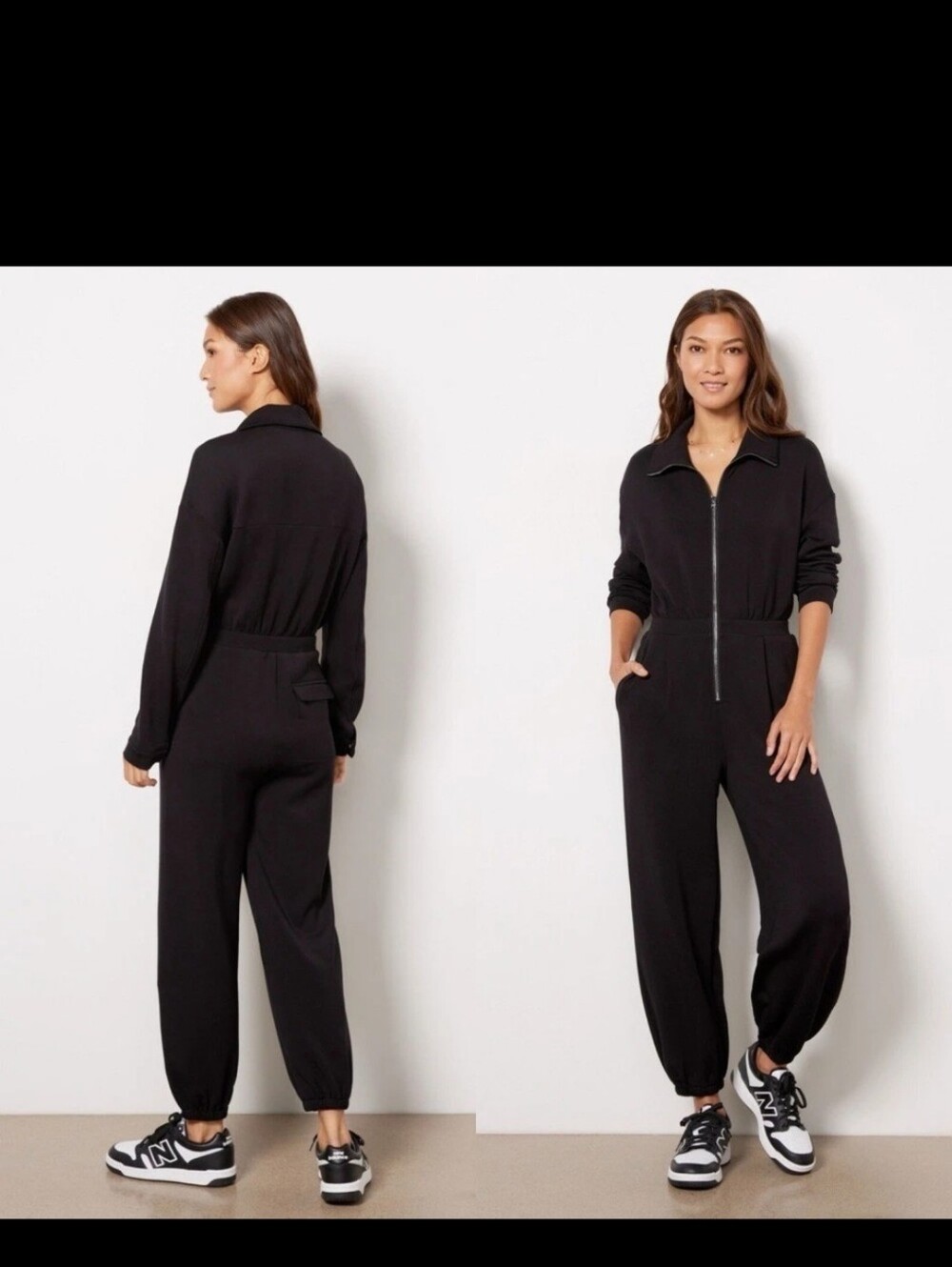 Varley DoubleSoft Jesse Black Long Sleeve Jumpsuit XL Womens‎ Jogger Athleisure
